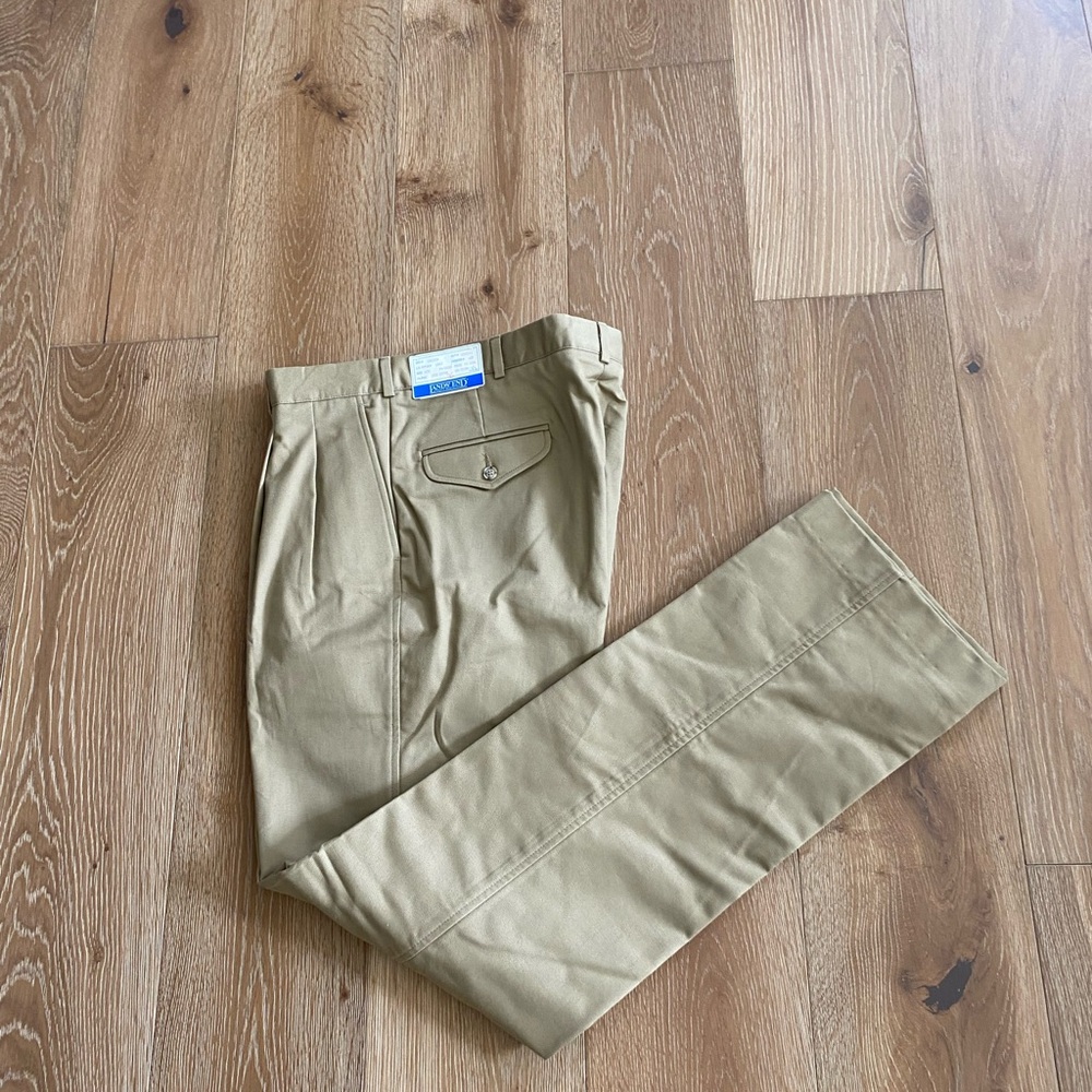Lands' End Men's Chinos in Tan. 35W. NWT.  Fully flannel lined